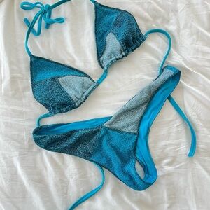 Sparkling Blue and Silver Bikini Set